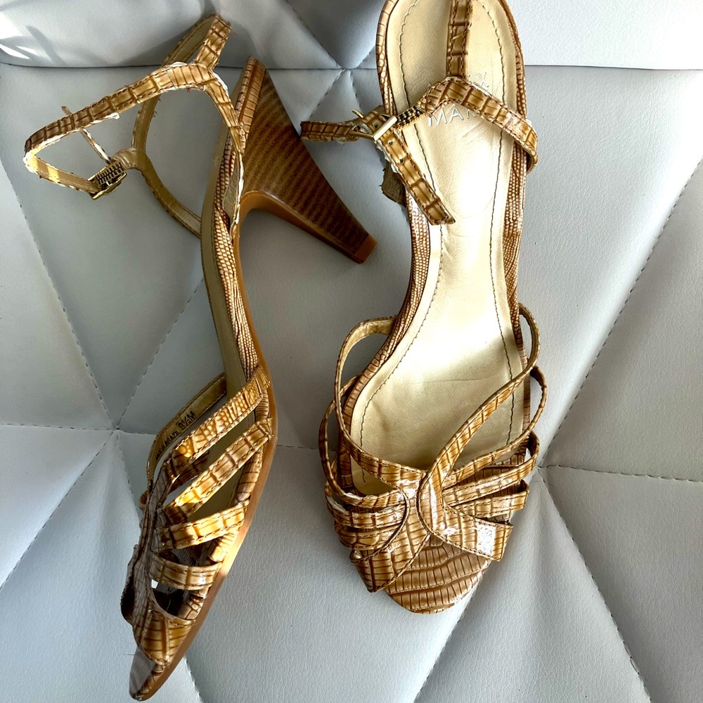 Tan snake skin heels. Size 9